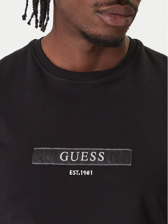 Guess Guess T-Shirt M6RI17 J1314 Černá Slim Fit