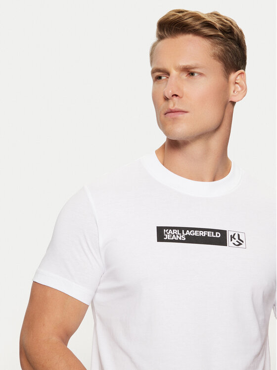 Karl Lagerfeld Jeans Karl Lagerfeld Jeans T-Shirt A1M17112 Bílá Slim Fit
