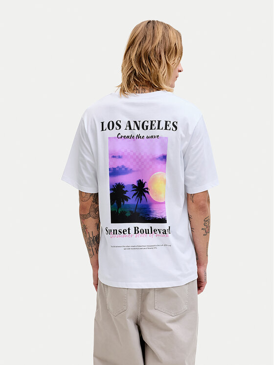 Jack & Jones Tricou City Photoprint 12288353 Alb Regular Fit