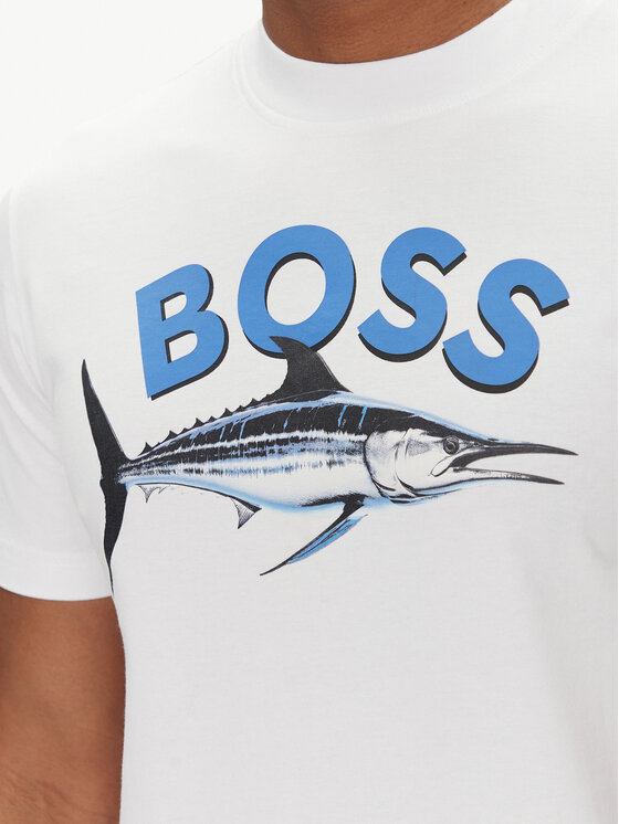 BOSS BOSS Marškinėliai Bossfish 50539196 Écru Regular Fit