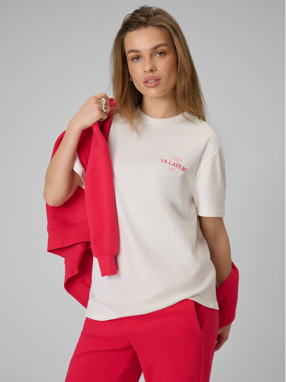 4F 4F T-Shirt WINTER CLUB Kremowy Loose Fit