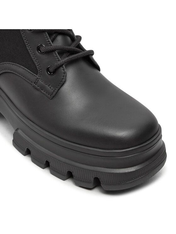 Tommy Jeans Tommy Jeans Schnürstiefeletten Tjw Chunky Lace Up Boot Mix Mat EN0EN02554 Schwarz