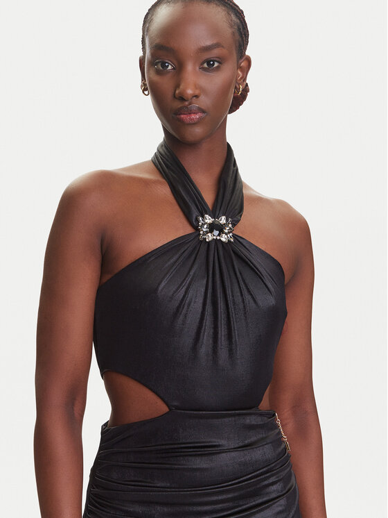 Fracomina Fracomina Coctailkleid FQ25SD1001W798T4 Schwarz Slim Fit