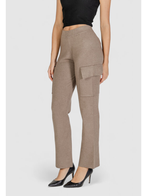 Vila Vila Pantaloni da donna VICASSIE CARGO KNIT PANTS Beige Cargo Fit