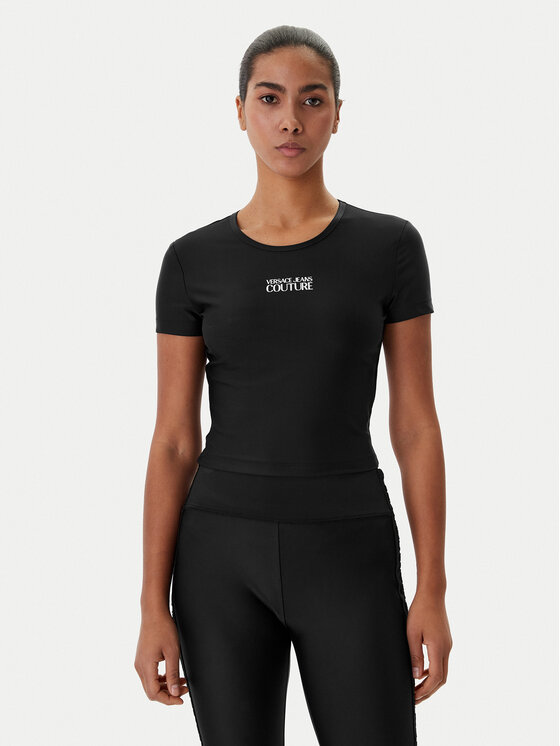 Versace Jeans Couture Versace Jeans Couture Marškinėliai 80HAH6A2 J0128 Juoda Slim Fit