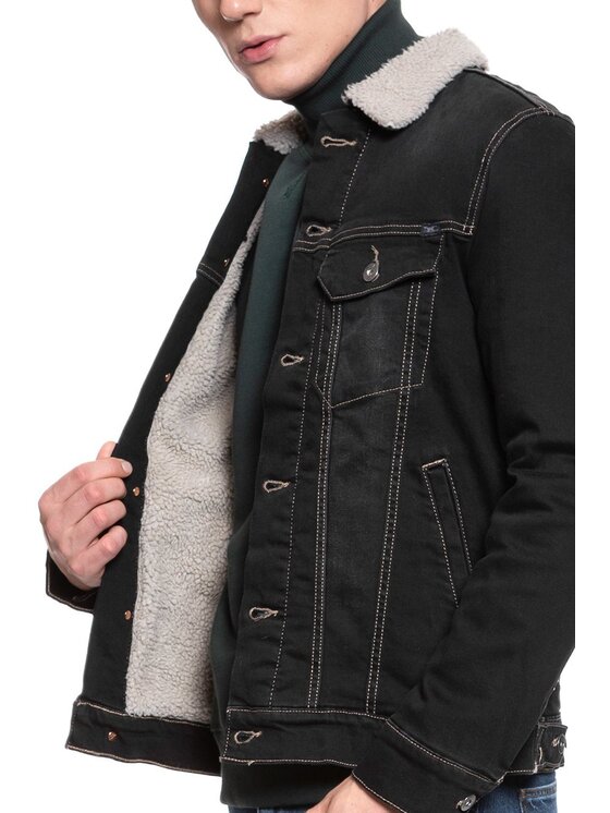 Mustang Mustang Giubbotto invernale NEW YORK SHEARLING Nero Regular Fit