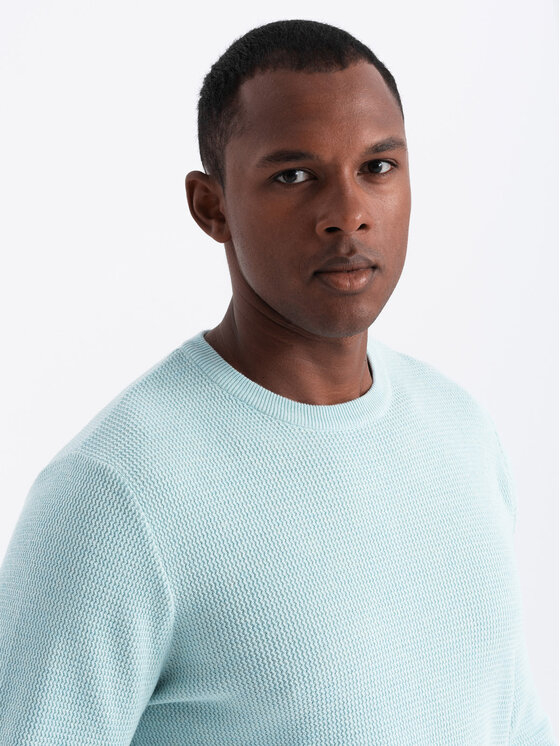 Ombre Ombre Sweter OM-SWSW-0142 Zielony Regular Fit