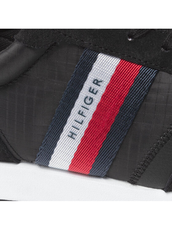 Tommy Hilfiger Tommy Hilfiger Laisvalaikio batai Runner Lo Mix Ripstop FM0FM03737 Juoda
