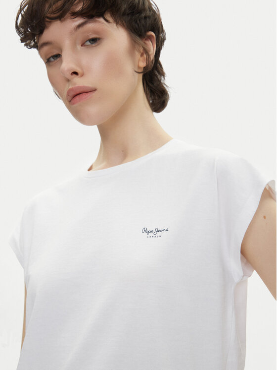 Pepe Jeans Pepe Jeans T-Shirt Blooma PL506030 Bílá Regular Fit