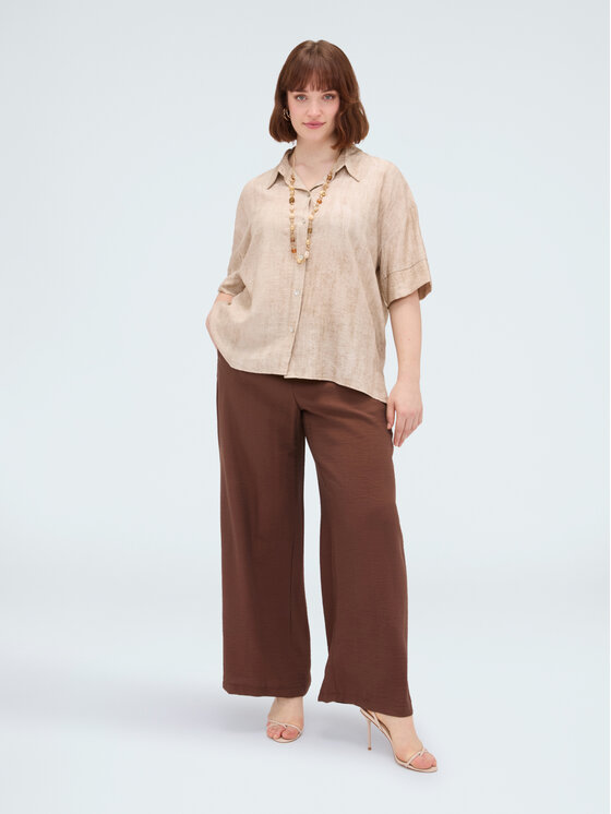Fiorella Rubino Fiorella Rubino Spodnie materiałowe P083L002505N022 Brązowy Flared Fit