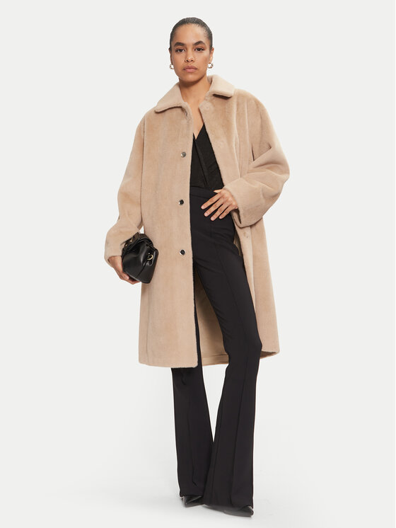 PINKO PINKO Płaszcz przejściowy 103836 A1ZN Beżowy Regular Fit