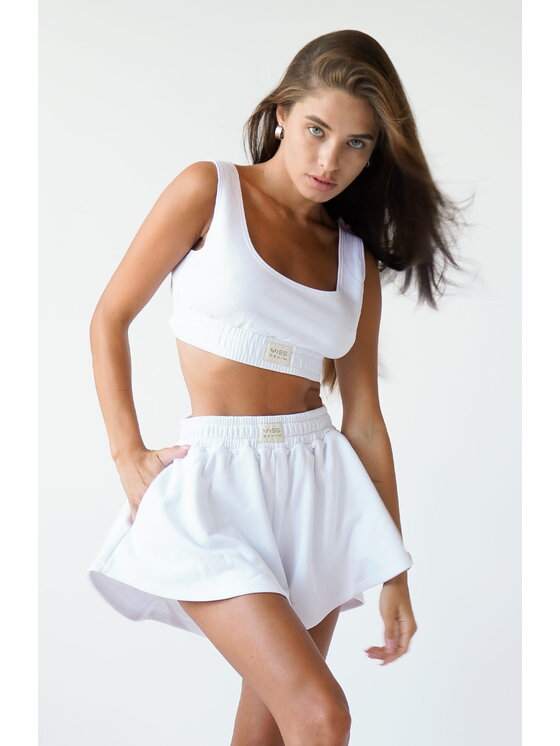 MissDenim MissDenim Komplet top i spodenki Flippy Set Biały Basic Fit