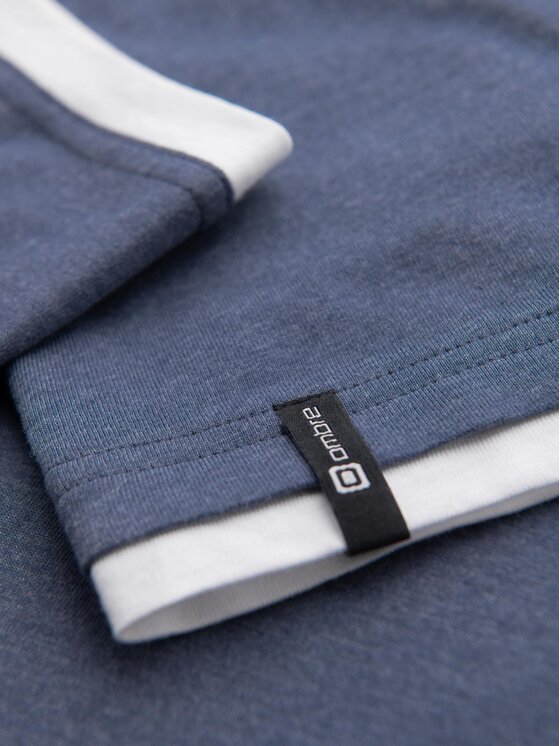 Ombre Ombre T-Shirt OM-TSCT-0256 Niebieski Regular Fit