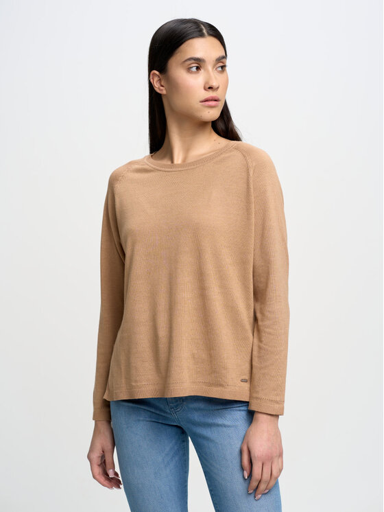 BIG STAR BIG STAR Sweter AIRIN_802_160 Brązowy Regular Fit