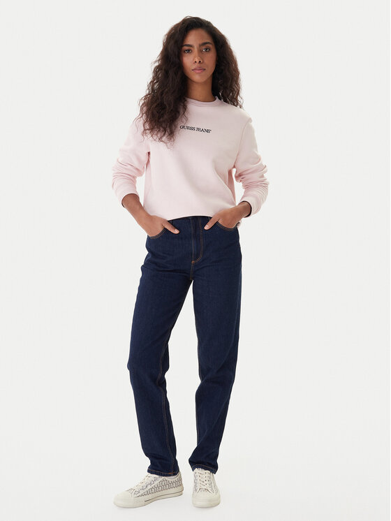 Guess Jeans Guess Jeans Džemperis ar kapuci W4YQ10 KC811 Rozā Classic Fit