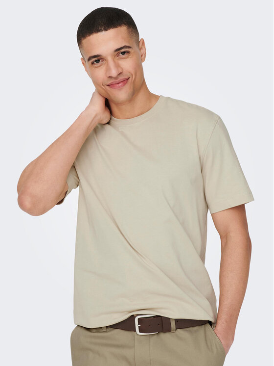 Only & Sons T-krekls 22025208 Bēšs Regular Fit