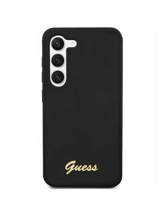 Guess Guess Etui na telefon Silicone Gold Logo Czarny