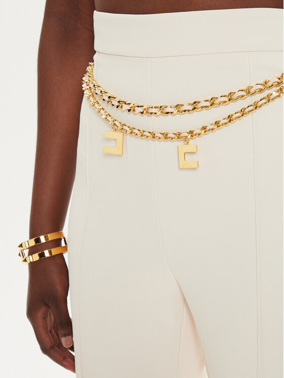 Elisabetta Franchi Elisabetta Franchi Palazzohose PA-T35-46E2 Écru Regular Fit