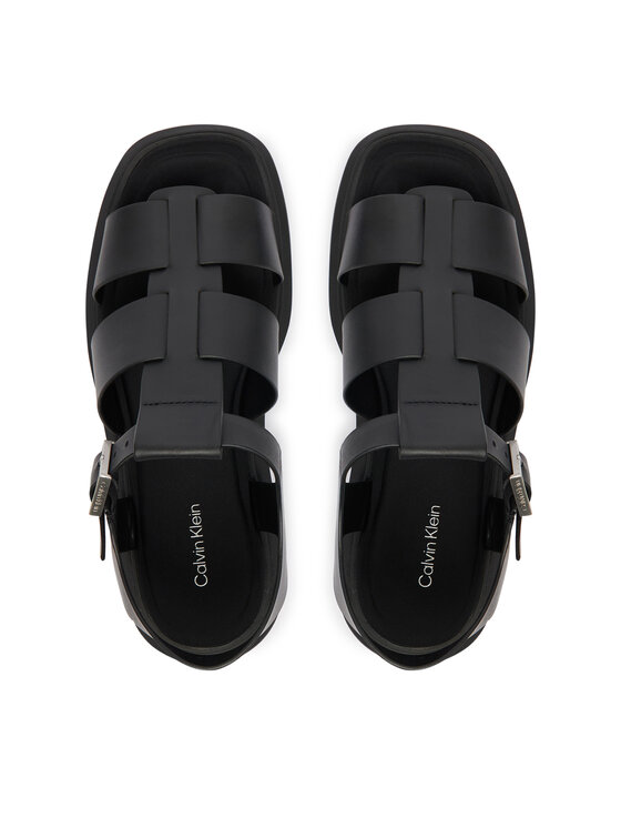 Calvin Klein Calvin Klein Sandały Chunky Sandal Fisherm Lth HW0HW02904 Czarny
