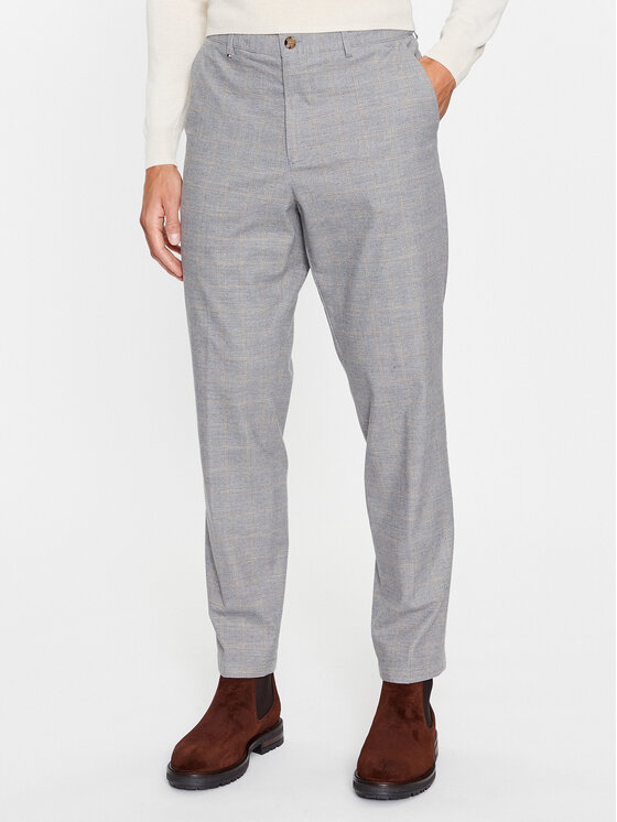 Boss Bavlnené nohavice 50501867 Sivá Slim Fit