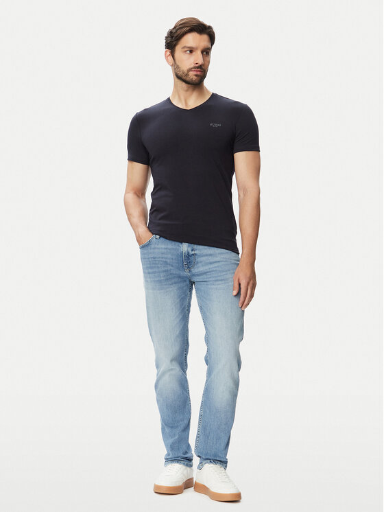 Guess Guess Дънки Finnley M6YAS2 D1479 Син Slim Tapered Fit