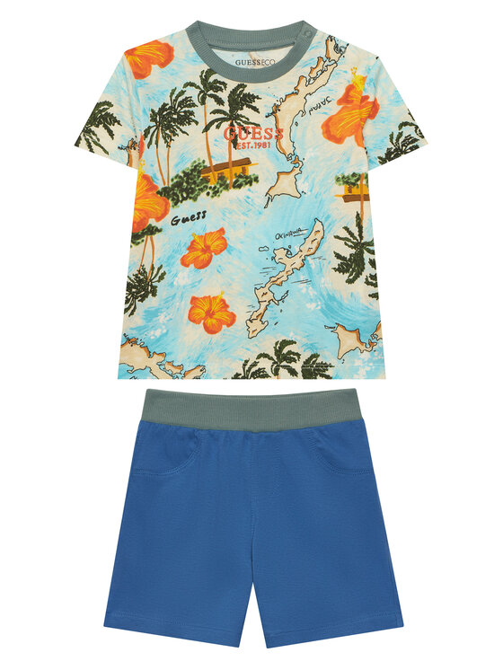 Guess Set pentru bebeluși I6GG10 K8HM4 Albastru Regular Fit