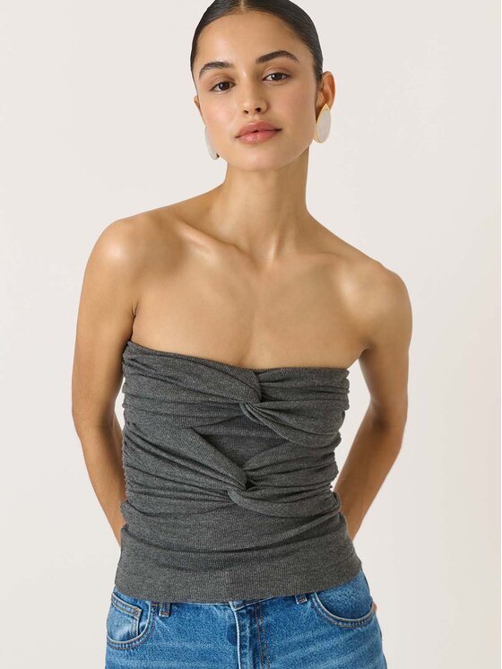 La Mania La Mania Top LANA Szary Classic Fit