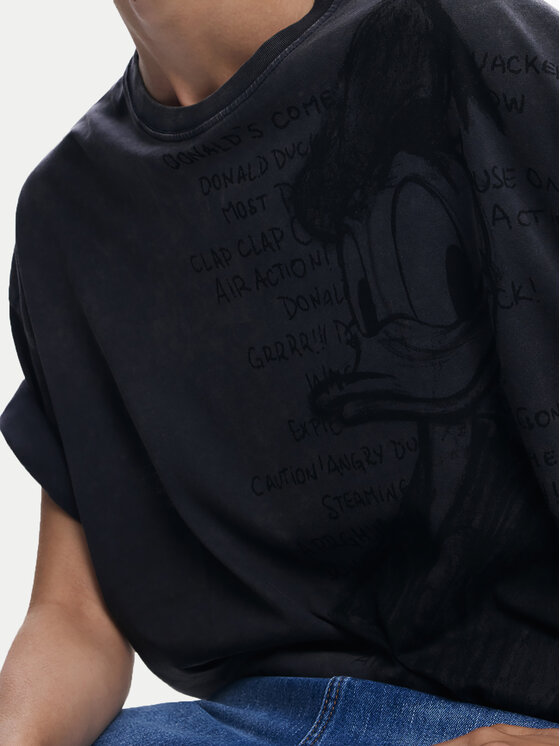 Desigual Desigual Tričko Donald 25SWTKAH Sivá Loose Fit