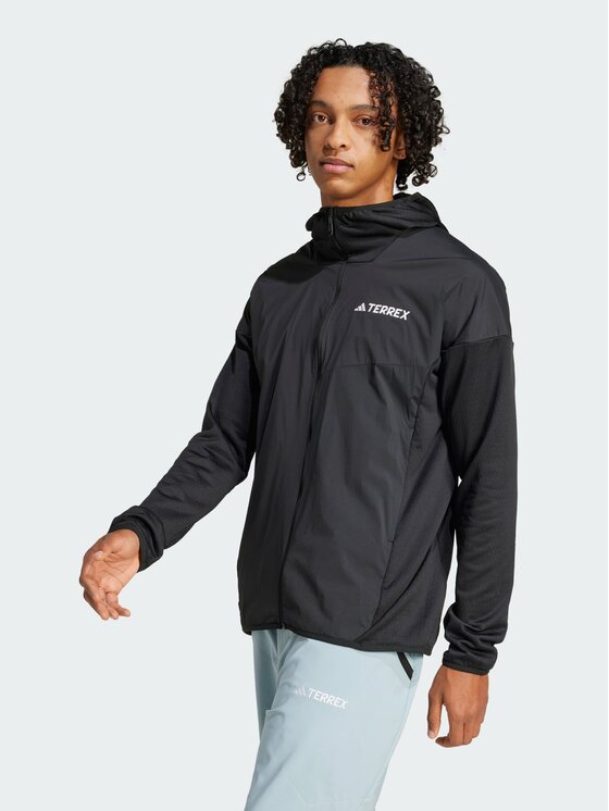 adidas adidas Bluza Terrex Xperior Climawarm+ Wind Light Fleece Hooded Czarny Slim Fit