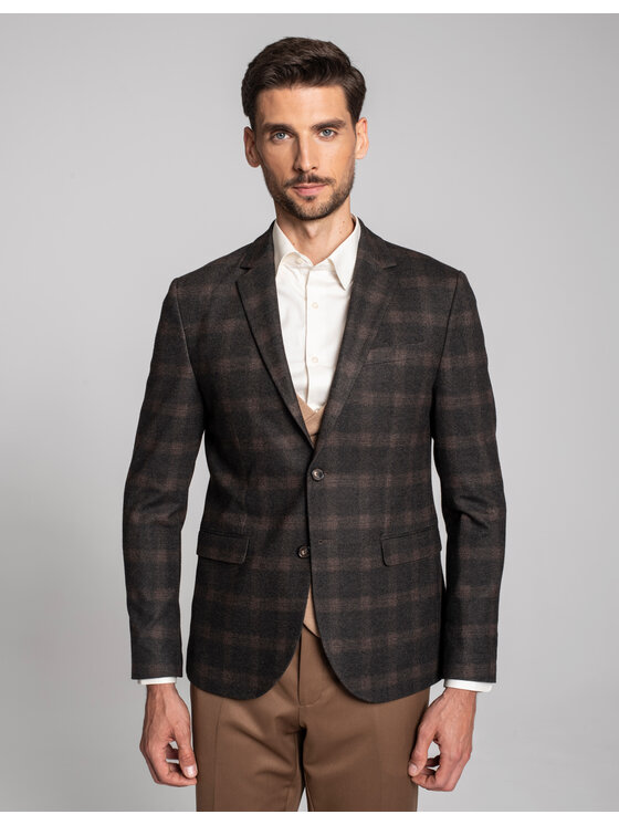Borgio Borgio Marynarka valmorea Brązowy Slim Fit