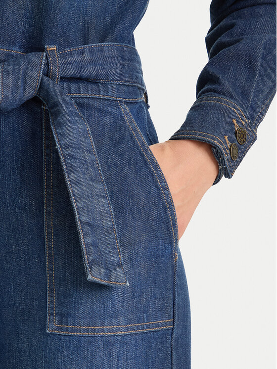 Guess Jeans Guess Jeans Salopetă W5BD97 D0026 Bleumarin Wide Leg