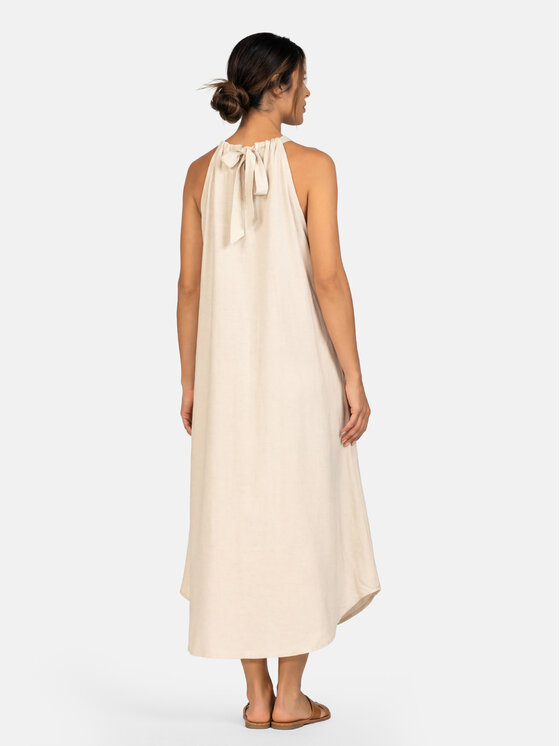Feba Feba Sukienka letnia F252 Beżowy Relaxed Fit