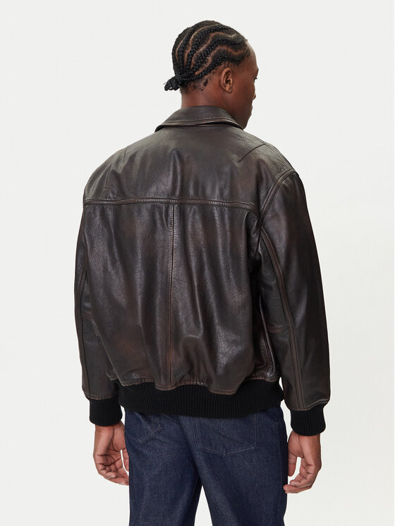 HUGO HUGO Lederjacke Laviat 50541865 Braun Regular Fit