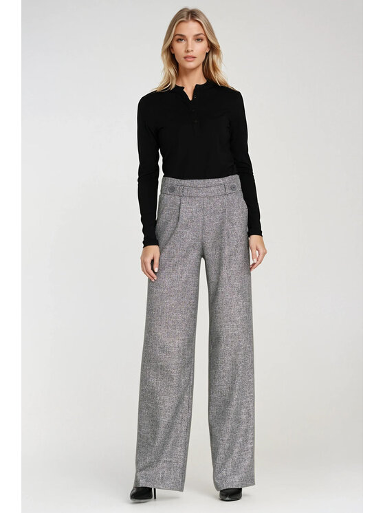 NIFE NIFE Dámské kalhoty SD126 Šedá Wide Leg