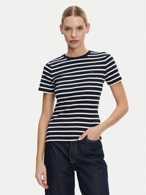 Tommy Hilfiger Tommy Hilfiger T-Shirt New Cody WW0WW40587 Granatowy Slim Fit