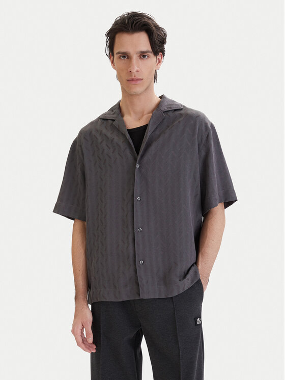 HUGO Cămașă Espino 50560614 Gri Oversize
