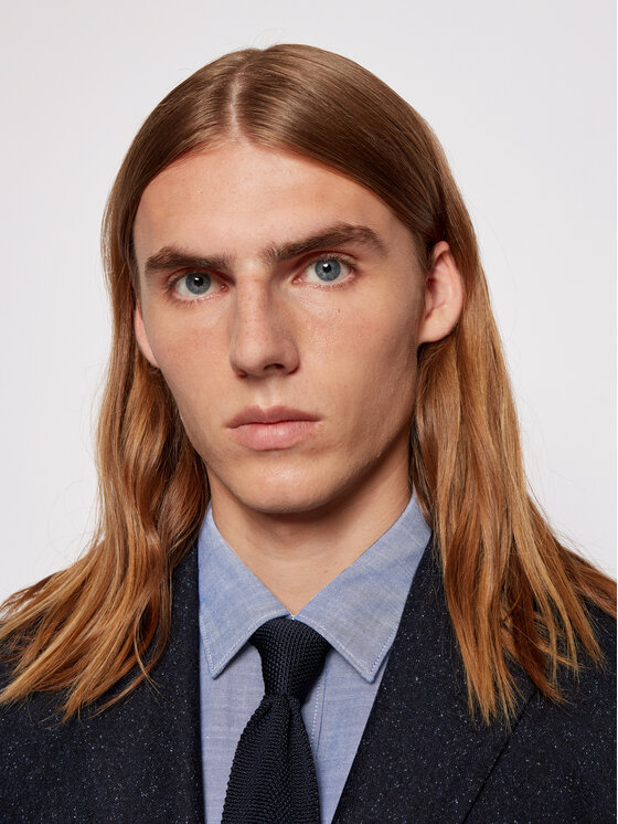 BOSS Boss Риза Robbie 50438496 Тъмносин Sharp Fit