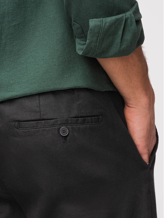 Ombre Ombre Chinosy OM-PACP-0294 Czarny Slim Fit
