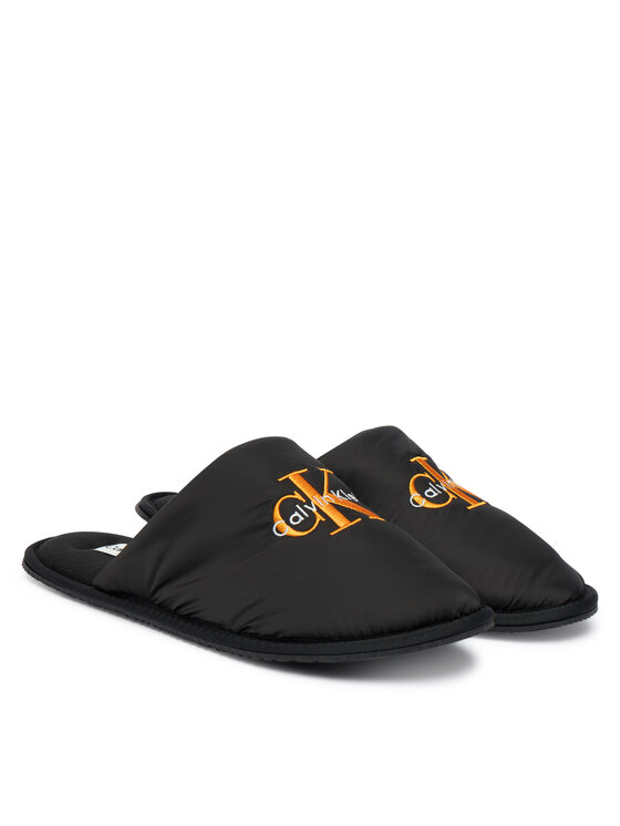 Calvin Klein Calvin Klein Papuče Hotel Slipper Mono Embro YM0YM01392 Čierna