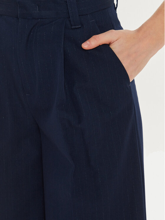 TWINSET TWINSET Szövet nadrág 242TP2151 Sötétkék Wide Leg