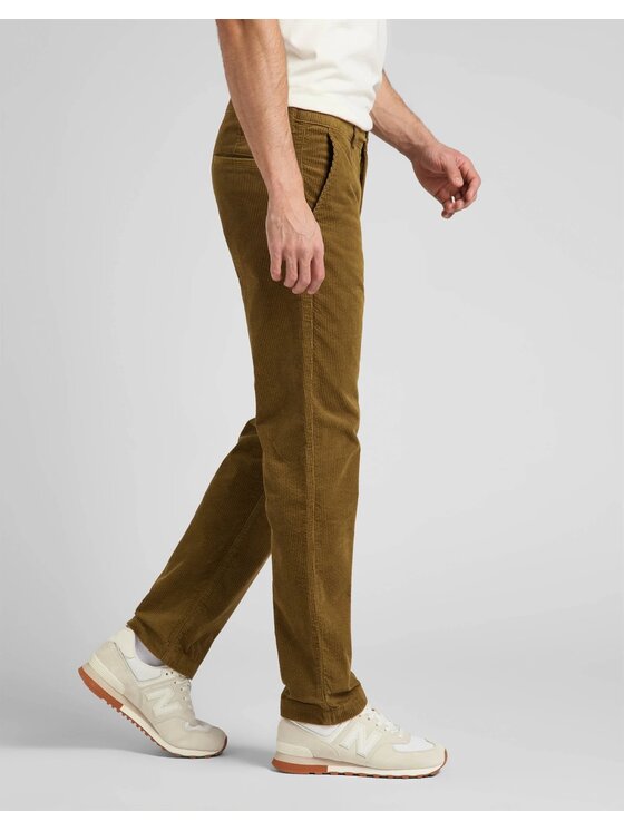 Lee Lee Spodnie materiałowe CHINO Brązowy Regular Fit