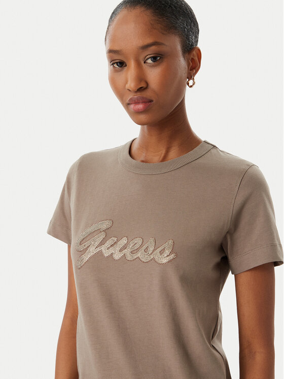 Guess Guess Marškinėliai W6GI08 K3023 Ruda Regular Fit