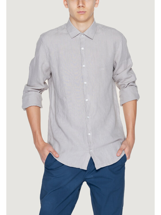 Calvin Klein Calvin Klein Πουκάμισο K10K112887 Μπεζ Long Fit