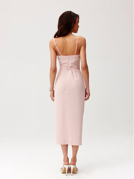 Roco Fashion Roco Fashion Koktejlové šaty Maribel Růžová Slim Fit