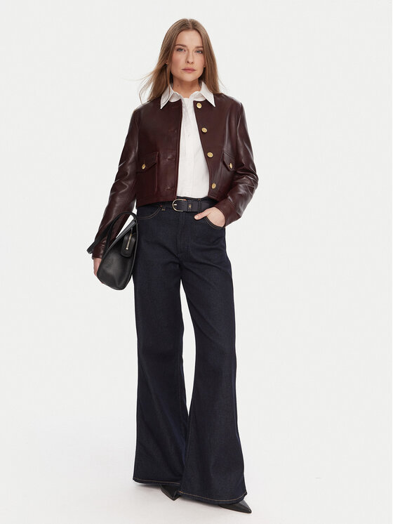 Tommy Hilfiger Tommy Hilfiger Usnjena jakna WW0WW46861 Bordo rdeča Regular Fit