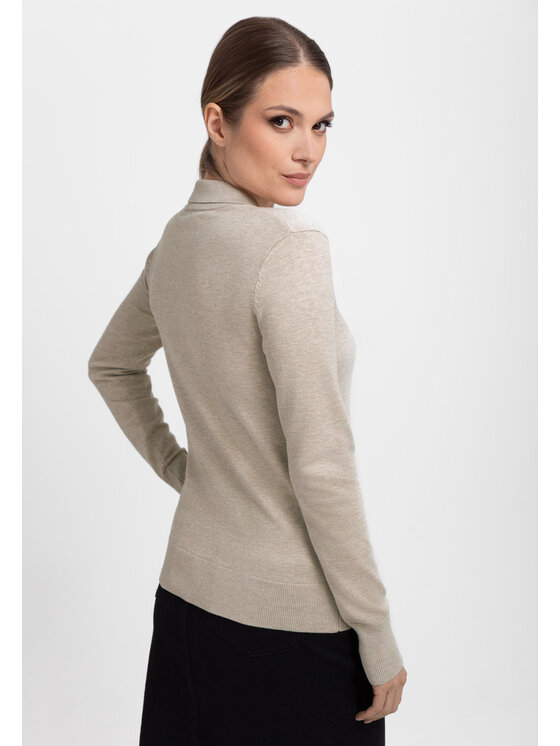 Volcano Volcano Sweter S-TOYO Beżowy Regular Fit