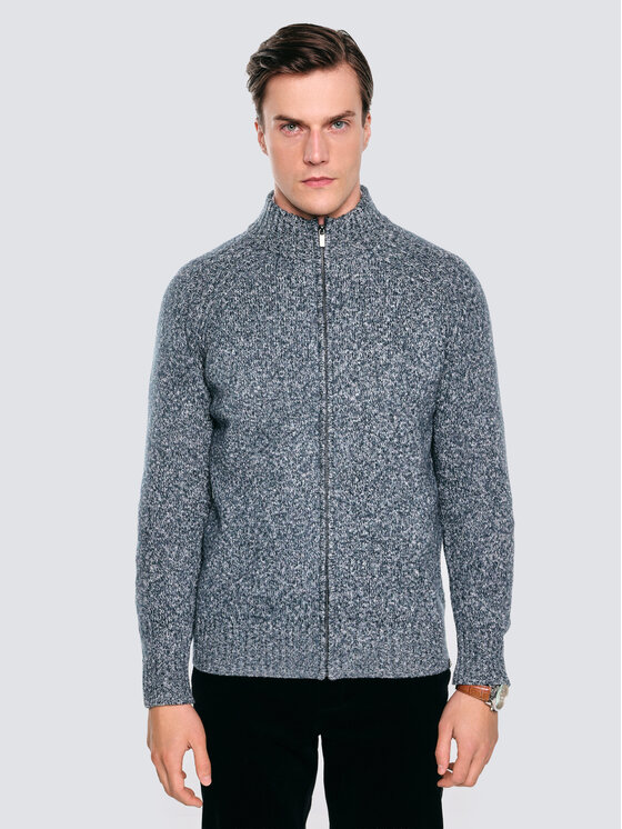 BIG STAR BIG STAR Sweter DIONIS Niebieski Basic Fit