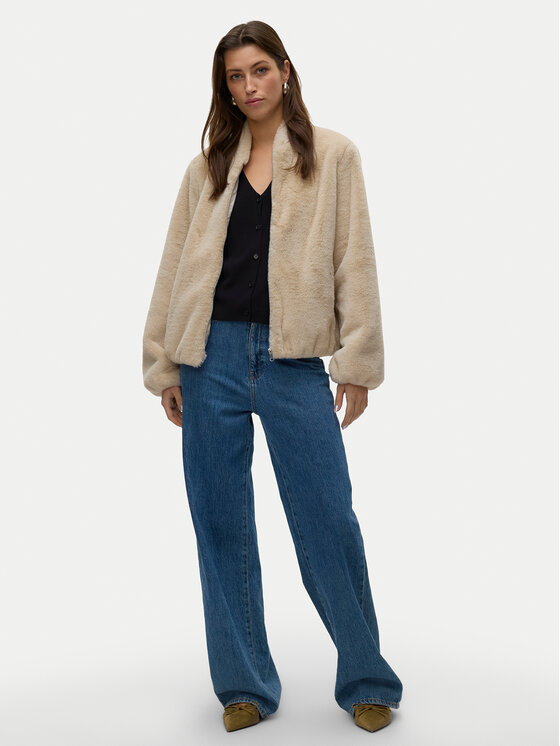 Vero Moda Vero Moda Pelzmantel Sonjaliga 10331291 Beige Regular Fit