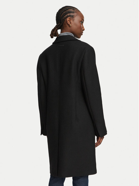 Calvin Klein Calvin Klein Вълнено палто LV044H542G Черен Regular Fit