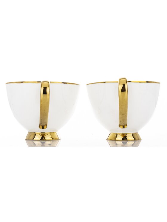 MIAhome MIAhome Zestaw 2 filiżanek porcelanowych ze spodeczkiem MARISCA Biały